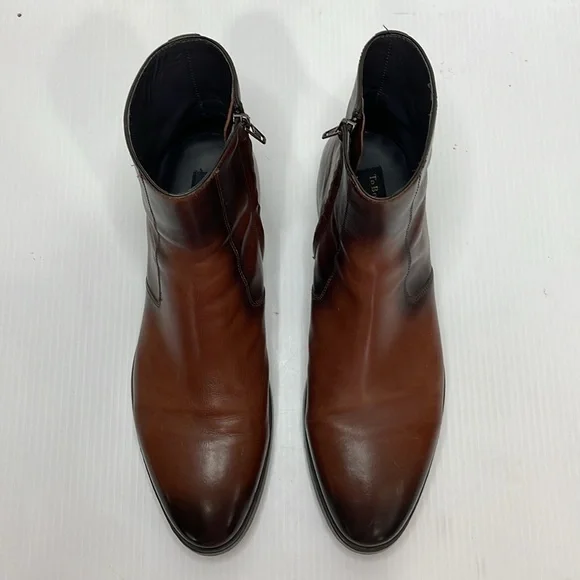 To Boot New York Men’s Sz 11.5 Rosemont Marrone Burnished Leather Boot Brown Zip - Picture 5 of 15